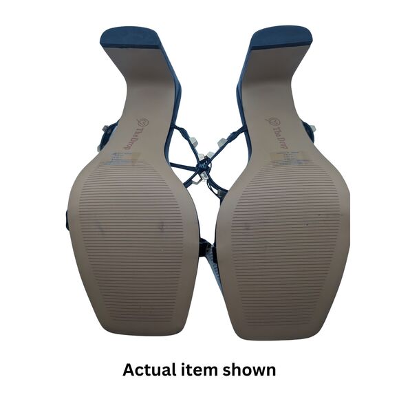 👠 The Drop 8.5 Avery Square Toe Two Strap Studded High Heel NEW - Picture 5 of 8